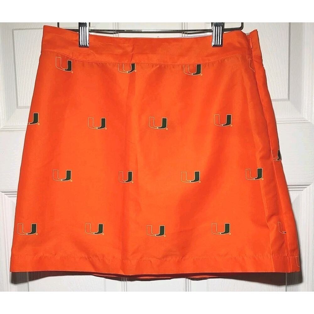 Women's University of MIAMI HURRICANES Orange Skirt - Size 2 - Picture 1 of 6